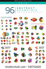 Vector mega collection of web abstract business infographic templates - numbered banners