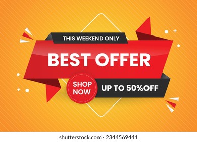 Vector mega sale  banner promotion with the yellow background and  super offer banner template with editable text effect