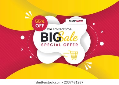 Vector mega sale discount banner set promotion with the yellow background and  super offer banner template with editable text effect