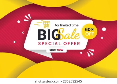 Vector mega sale discount banner set promotion with the yellow background and  super offer banner template with editable text effect