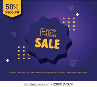 Vector mega venta especial oferta de diseño cuadrado.