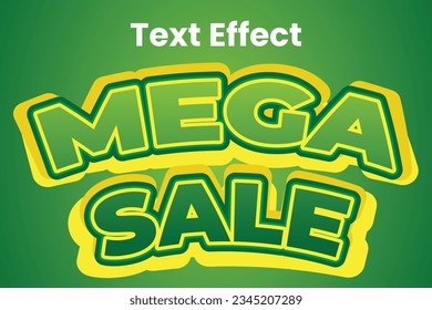 Vector Mega Sale Text Effext Element
