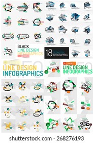 Vector Mega Set von modernen Business-Infografiken aus abstrakten geometrischen Formen. Sammlung von Optionsbannern