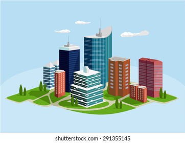 Vector megalopolis flat illustration