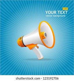 Vector megaphone blue background