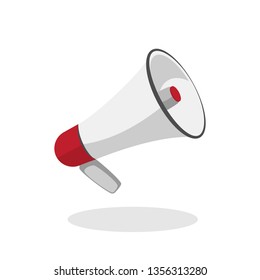 Vector Megaphone icon in flat style. Loudspeaker sign for banner, websites, mobile and print media. Isolated on white.