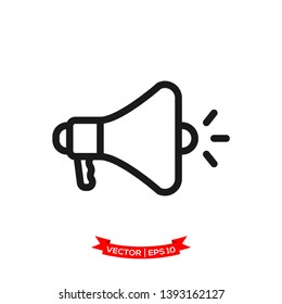 vector megaphone icon in trendy flat design 