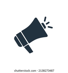 Icono de megáfono vectorial en estilo plano moderno aislado en fondo blanco. Símbolo de altavoz para aplicaciones web y móviles.