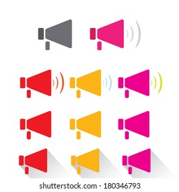 vector megaphone icons set isolated on white