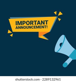 Vector megaphone with important announcement banner for business marketing, Digital marketing, search engine optimization