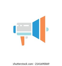 Vector megaphone, loudspeaker white line icon. Symbol and sign illustration design.