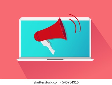 Vector Megaphone and Notebook for Advertise Business in social network