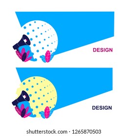 Vector megaphone on a colored background
