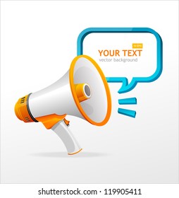 Vector megaphone speech templates for text