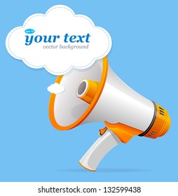 Vector megaphone speech templates for text