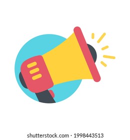 vector megaphone. A megaphone that shouts loudly alerts you of special discount news.