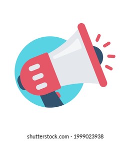 vector megaphone. A megaphone that shouts loudly alerts you of special discount news.