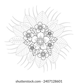 Vector Mehndi style Doodle coloring page