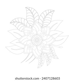 Vector Mehndi style Doodle coloring page