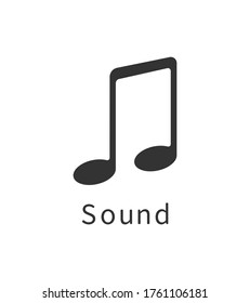 Vector melody icon on light background.