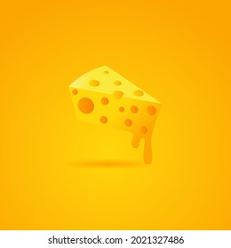 Vector melted cheese three dimensional
