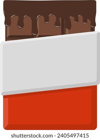 vector of a melted chocolate bar