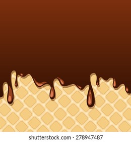 Vector melting chocolate on wafer