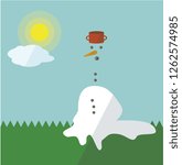 Vector melting snowman