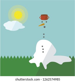 Vector melting snowman