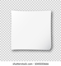 
Vector memo or remember note paper sticky with shadow isolated on a transparent background