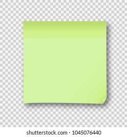 Vector memo or remember note paper sticky with shadow isolated on a transparent background