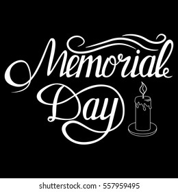 Vector Memorial Day card with lettering. Festive poster or banner.