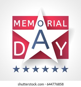 Vector Memorial Day card. National american holiday illustration