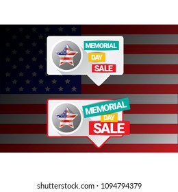 Vector memorial day sale banner. memorial day sale label. memorial day sale sticker