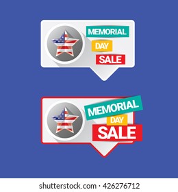 vector memorial day sale banner. memorial day sale label.  memorial day sale sticker