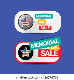 vector memorial day sale banner. memorial day sale label.  memorial day sale sticker