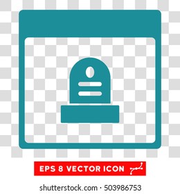 Vector Memorial Tombstone Calendar Page EPS vector pictograph. Illustration style is flat iconic soft blue symbol on a transparent background.