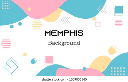 Vector memphis background with abstract shapes design. Good for any background, banner, web