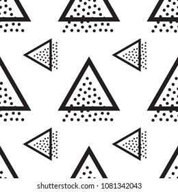 Vector Memphis Seamless Geometric Pattern. Endless Hipster Retro Background or Texture