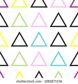 Vector Memphis Seamless Geometric Pattern. Endless Hipster Retro Background or Texture