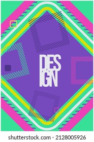 Vector memphis style cover. Abstract form of composition. Geometry elements and shapes. For Covers, Books, and Social Media Stories