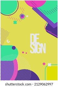 Vector memphis style cover. Abstract geometry elements and shapes. For Covers, Books, and Social Media Stories