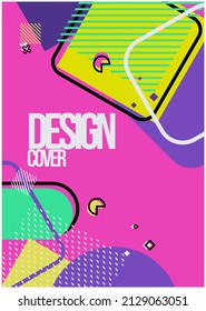 Vector memphis style cover. Abstract geometry elements and shapes. For Covers, Books, and Social Media Stories