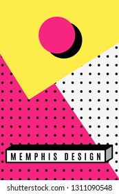 Vector. Memphis style. Creative background. Minimalistic theme of the first page. Colorful Memphis style illustrations for personal use.