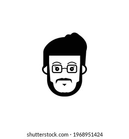 hombres vectores enfrentan con gafas de barba
