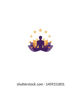 Vector men Meditation And Yoga Illustration