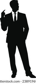 vector men silhouettes standing face to face