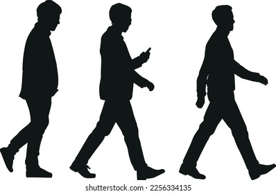 VECTOR MEN WALKING SIMPLE SILHOUETTE - Shutterstock ID 2256334135