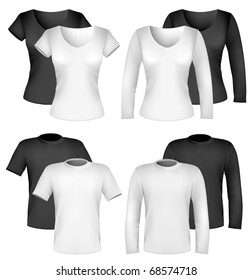 Vector. Men and women shirt design templates.