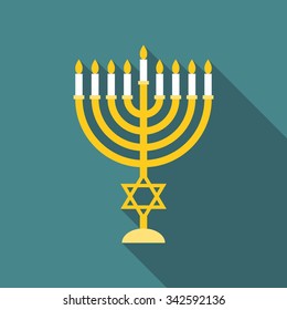 Vector menorah, flat design